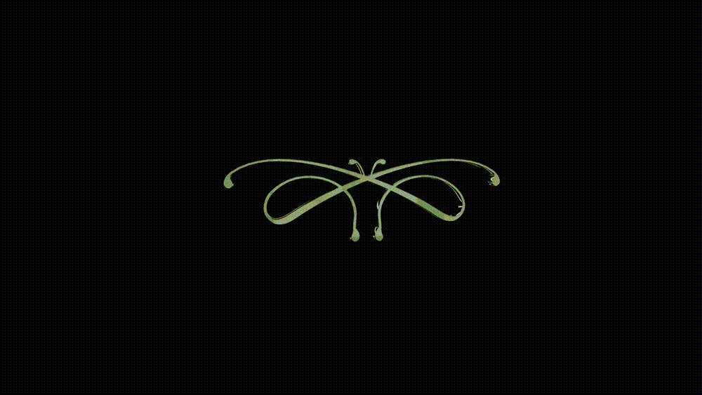 Animated reveal of the Cicada emblem: a flourish mark unfolding into its final form